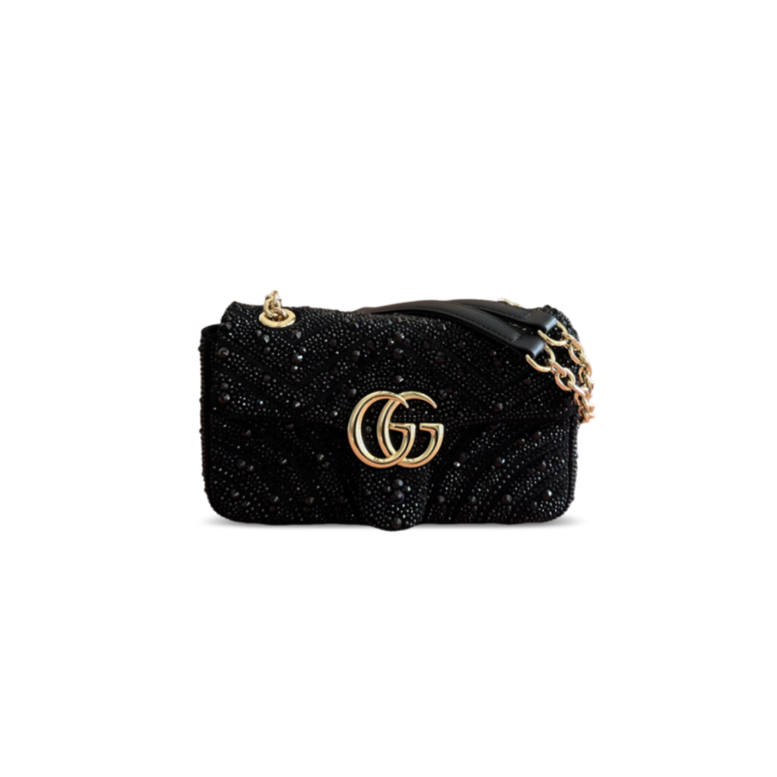 GUCCI GG MARMONT CRYSTALS SMALL SHOULDER BAG 837280 (22*12.5*6cm)